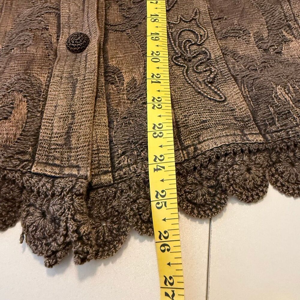 Flashback Jacket Copper Embroidered Sequined Crochet Trim Size XL Western, Goth - Picture 12 of 16